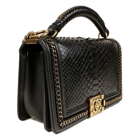 chanel python boy bag|coco chanel boyfriend bag.